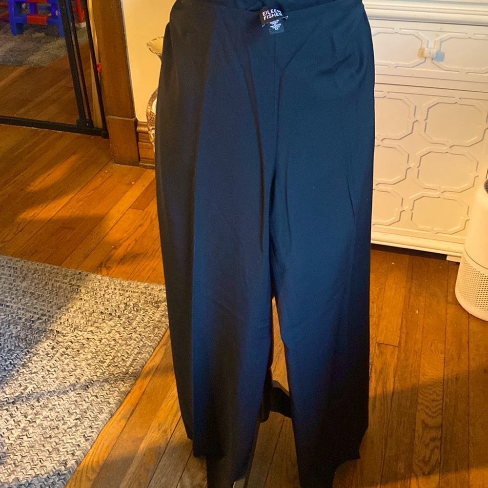 Eileen Fisher black wide leg size medium